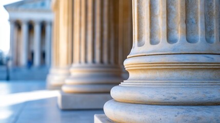 Poster - Close up view of iconic stone columns showcasing classical architecture with detail and elegance : Generative AI