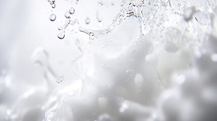 Poster - Dynamic splashing water with bubbles captured in a highresolution closeup shot : Generative AI