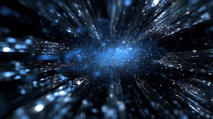 Aufkleber - Streaks of Light and Stars in a Cosmic Space Background Representing Movement of Stars : Generative AI