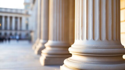 Poster - Elegant closeup of classical columns highlighting architectural beauty and historical significance of structures : Generative AI