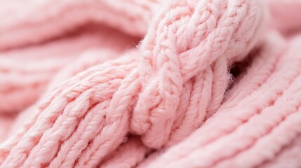 Aufkleber - Soft Pink Knitted Fabric Close Up Showing Beautiful Texture and Detail for Cozy Clothing Designs : Generative AI