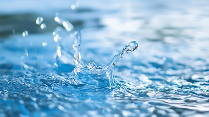 Poster - CloseUp of Water Droplet Splashing on a Calm Surface Highlighting Nature's Beauty : Generative AI