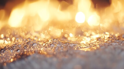 Fototapete - Glittering Water Surface with Sunlight Reflections Creating Beautiful Bokeh : Generative AI
