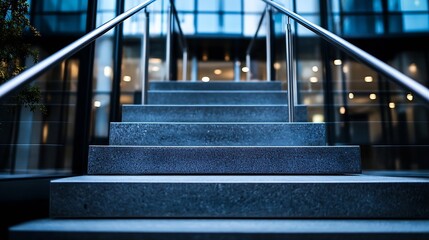 Aufkleber - Elegant staircase leading to a modern building highlighting architectural design and interior space : Generative AI