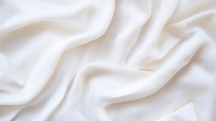 Poster - Elegant white fabric background showcasing delicate folds and soft texture for design inspiration : Generative AI