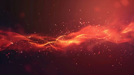 Wall Mural - dramatic red smoke cloud effect vector background with realistic fire fog sparks, glowing inferno pa
