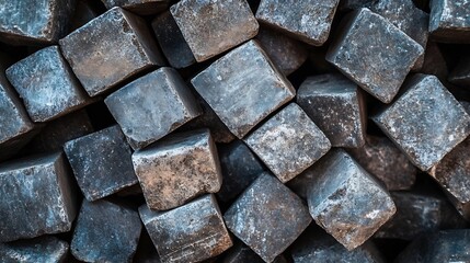 Poster - CloseUp View of Natural Stone Cubes Showcasing Unique Textures and Colors Perfect for Design : Generative AI