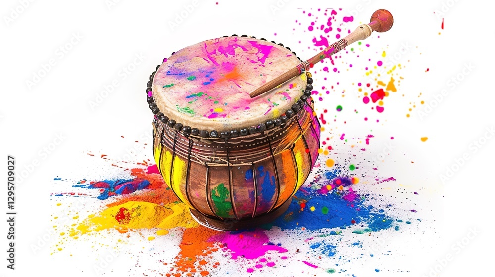 Tabla for Happy Holi: Traditional Indian Musical Instrument Isolated on ...