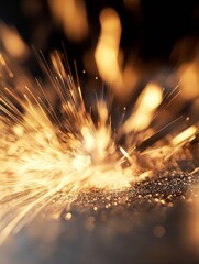 Leinwandbilder - Dynamic and Sparkling Explosion of Bright Sparks and Golden Glimmers Captured in Stunning Detail : Generative AI