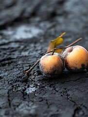 Poster - Stunning composition of fresh fruits on dark surface highlighting unique textures and colors : Generative AI