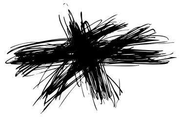 Wall Mural - png a cross scribble drawing abstract black.