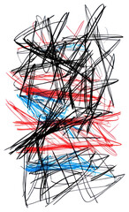 Wall Mural - png a scribble abstract drawing lines.