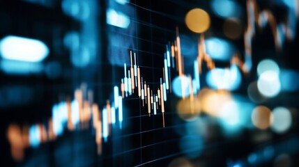 Leinwandbilder - Dynamic stock market data visualization with vibrant colors illustrating financial trends and analytics in a modern digital format : Generative AI