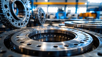 Poster - Close up of Intricate Metal Parts Created Through Investment Casting Process for Industrial Manufacturing and Engineering  Detailed View of Precision Machinery Components Gears and Mechanisms