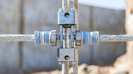 Poster - Close up view of a wire nut being used to safely connect two electrical wires  The metal wire nut is a common tool used in construction electrical work