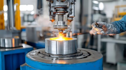 Aufkleber - Detailed close up shot showcasing the chill casting technique where rapid cooling is applied to the molten metal during the manufacturing process