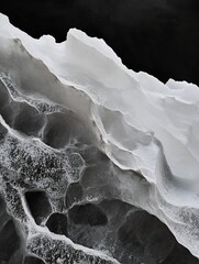 Poster - Close up of intricate ice formations showcasing natural textures and shades in stunning high definition : Generative AI