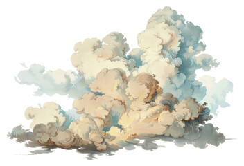 Wall Mural - png cloud painting art illustration.