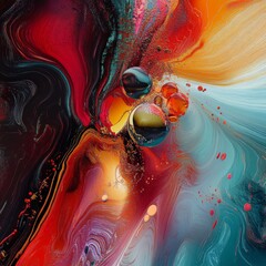 Leinwandbilder - Fluid Dynamics: A Swirling Symphony of Color, Light, and Motion in Abstract Form.