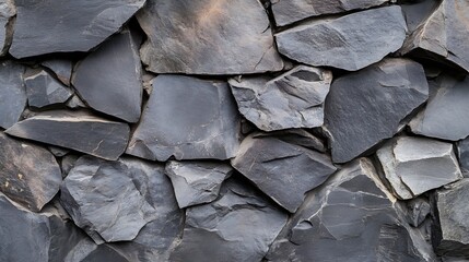 Poster - Close-Up Texture of Rough Dark Stone Wall Natural Materials for Design : Generative AI