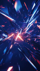 Wall Mural - a bright navy blue dynamic background with sharp diagonal lines, glowing edges, and a modern, futuri