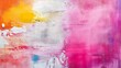 © Generative AI - Abstract Colorful Art with Vibrant Hues of Pink Yellow and White Blending Together on Canvas : Generative AI