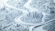 © sadewotito - Abstract white city model with roads and buildings.