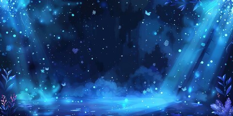 abstract dark background with blue glowing mist