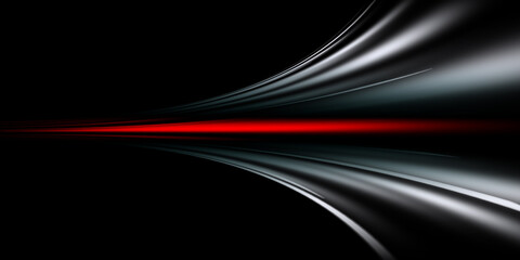 Wall Mural - Abstract vibrant neon red and gray speed lines on a dark background
