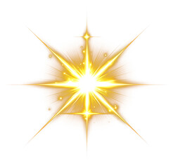 Wall Mural - png a vector glowing gold light effect lighting star illumination.