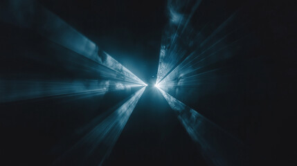Poster - futuristic concert stage with neo lighting beams creating dynamic atmosphere