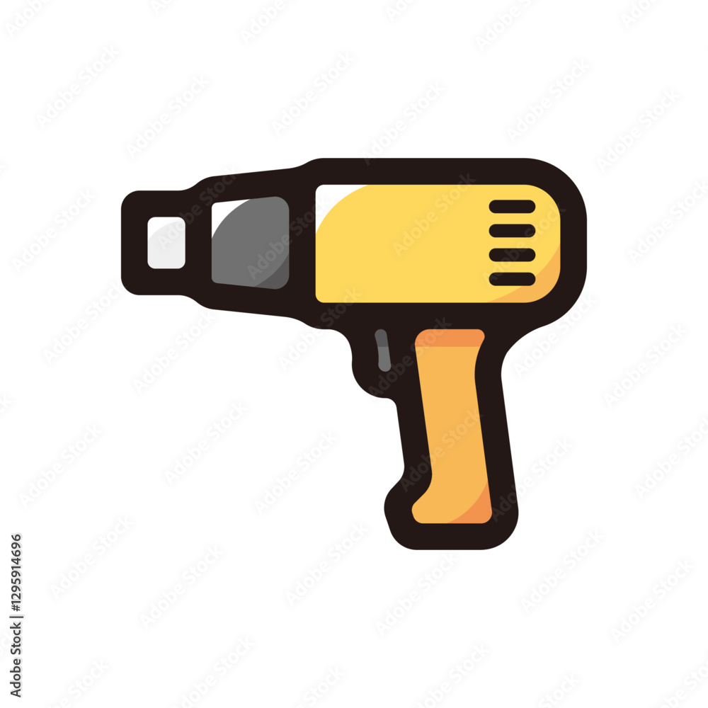 Heat gun illustration icon.Simple vector outline, clipart for graphic ...
