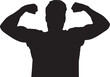 © Curto - vector; silhouette; of a man showing strength