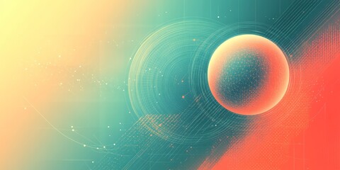 Abstract background featuring a sphere with concentric circles around it