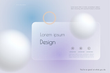 Aufkleber - Abstract transparent glass. Element with blur geometric, circle shape, gradient color background. Modern vector design. Creative Glass morphism for business landing page, banner, poster template