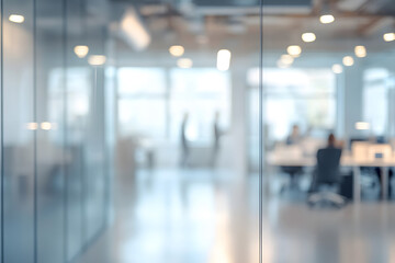 Wall Mural - Abstract blur image of Business people walking at modern hallway with bokeh for background usage