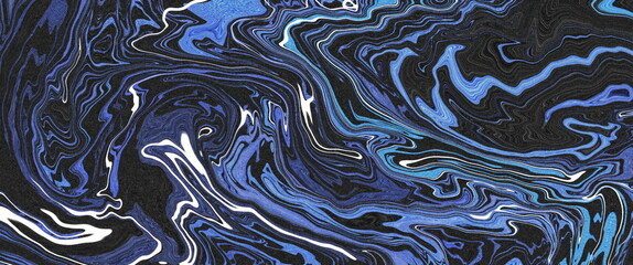 Aufkleber - Abstract Blue and Black Swirling Texture for Artistic Backgrounds and Modern Designs grainy noise texture banner header poster wallpaper backdrop design with copy space