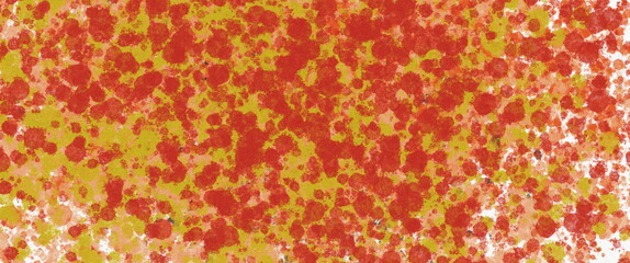 Poster - Abstract colorful background with splashes of vibrant red and yellow creating a dynamic artistic pattern grainy noise texture banner header poster wallpaper backdrop design with copy space