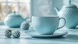 © TITISCAHYA - Teal Tea Set by Window with Berries