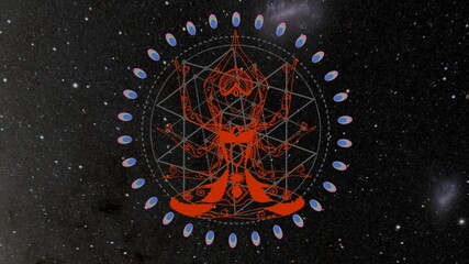Wall Mural - mandala 3d animation chakra pattern .