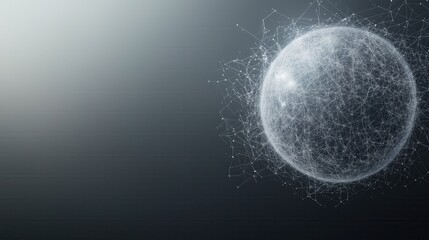 Wall Mural - A blurry image of a sphere with a lot of lines and dots