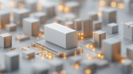 Wall Mural - a cityscape with a white building in the middle