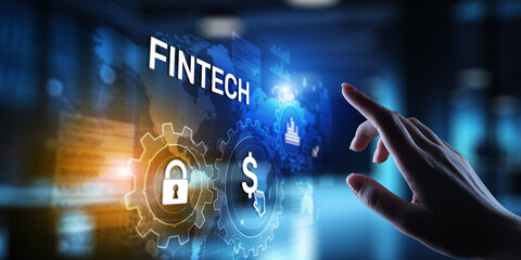 Wall Mural - fintech financial technology cryptocurrency investment and digital money. business concept on virtua