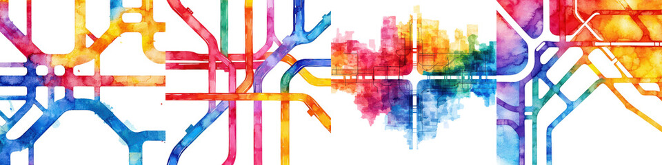 Wall Mural - captivating abstract digital artwork featuring a dynamic composition of vibrant geometric patterns f