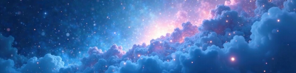 softly glowing nebula within a light blue abstract background, space, glow, nebula
