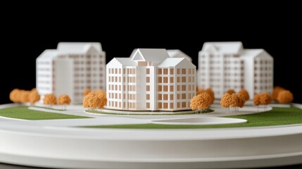 Aufkleber - Detailed model of a modern building on a white background illustrating architectural design and creativity
