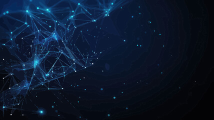 abstract polygonal mesh with plexus effect: minimalistic digital vector, artificial intelligence con