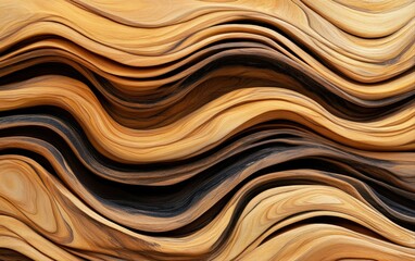 Aufkleber - Abstract Wooden Waves Background Texture Light Brown and Dark Brown Swirling Pattern Design Element
