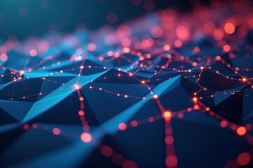 Wall Mural - abstract representation of a digital network a close-up exploration of interconnected nodes and geo