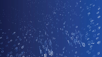 Coding Programming Digital Tech Vector Background Design. Ones and Zeroes Backdrop Print